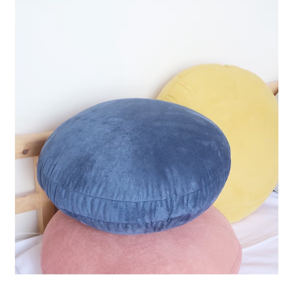 Japanese ‘Living Room Bedroom Home Office’ Round Accent Pillow-BLUE